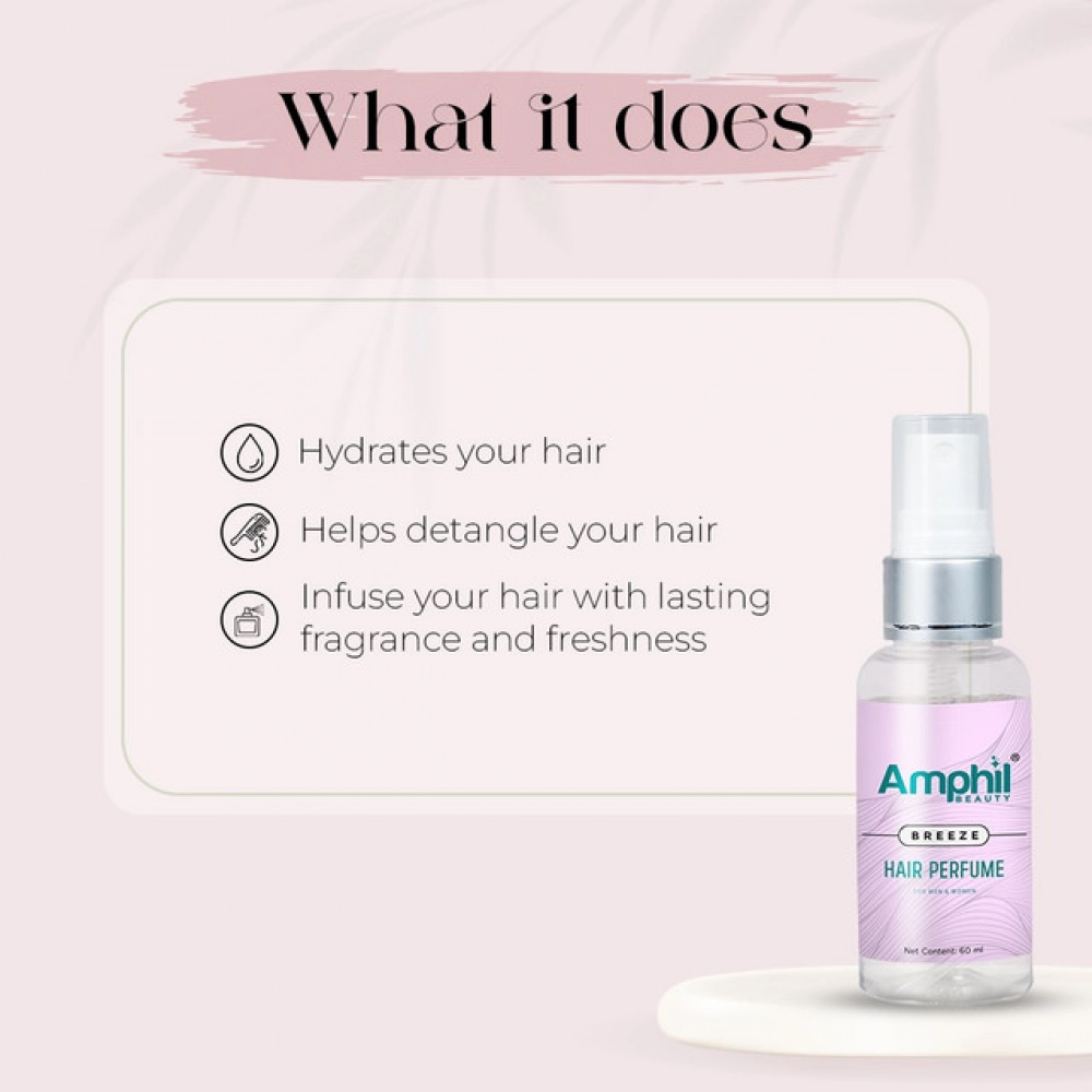 Amphil beauty Breeze Unisex Hair perfume 60 ml | Alcohol Free | Water Based | Paraben Free