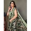 Women's Chiffon Printed Saree With Unstitched Blouse 5.5Mtr (Green) Women's Chiffon Printed Saree With Unstitched Blouse 5.5Mtr (Green)
