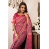 Women's Faux Linen Geometric Print Ready to wear Saree With Unstitched Blouse 5.5Mtr (Red) Women's Faux Linen Geometric Print Ready to wear Saree With Unstitched Blouse 5.5Mtr (Red)