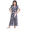 Girl's Rayon Polka Flutter Jumpsuit (Multicolor)