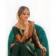 Women's Litchi silk Printed Saree With Unstitched Blouse (Green)