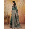 Women's Silk Blend Printed Saree With Unstitched Blouse 5.5Mtr (Green) Women's Silk Blend Printed Saree With Unstitched Blouse 5.5Mtr (Green)