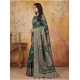 Women's Silk Blend Printed Saree With Unstitched Blouse 5.5Mtr (Green)