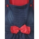 Girl's Denim &amp; Cotton Bow Sleeveless Dungaree (Red)