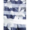 Girl's Polyester Striped Sleeveless Dress (Navy Blue)