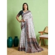 Women's Silk Blend Printed Saree With Unstitched Blouse 5.5Mtr (Grey) Women's Silk Blend Printed Saree With Unstitched Blouse 5.5Mtr (Grey)