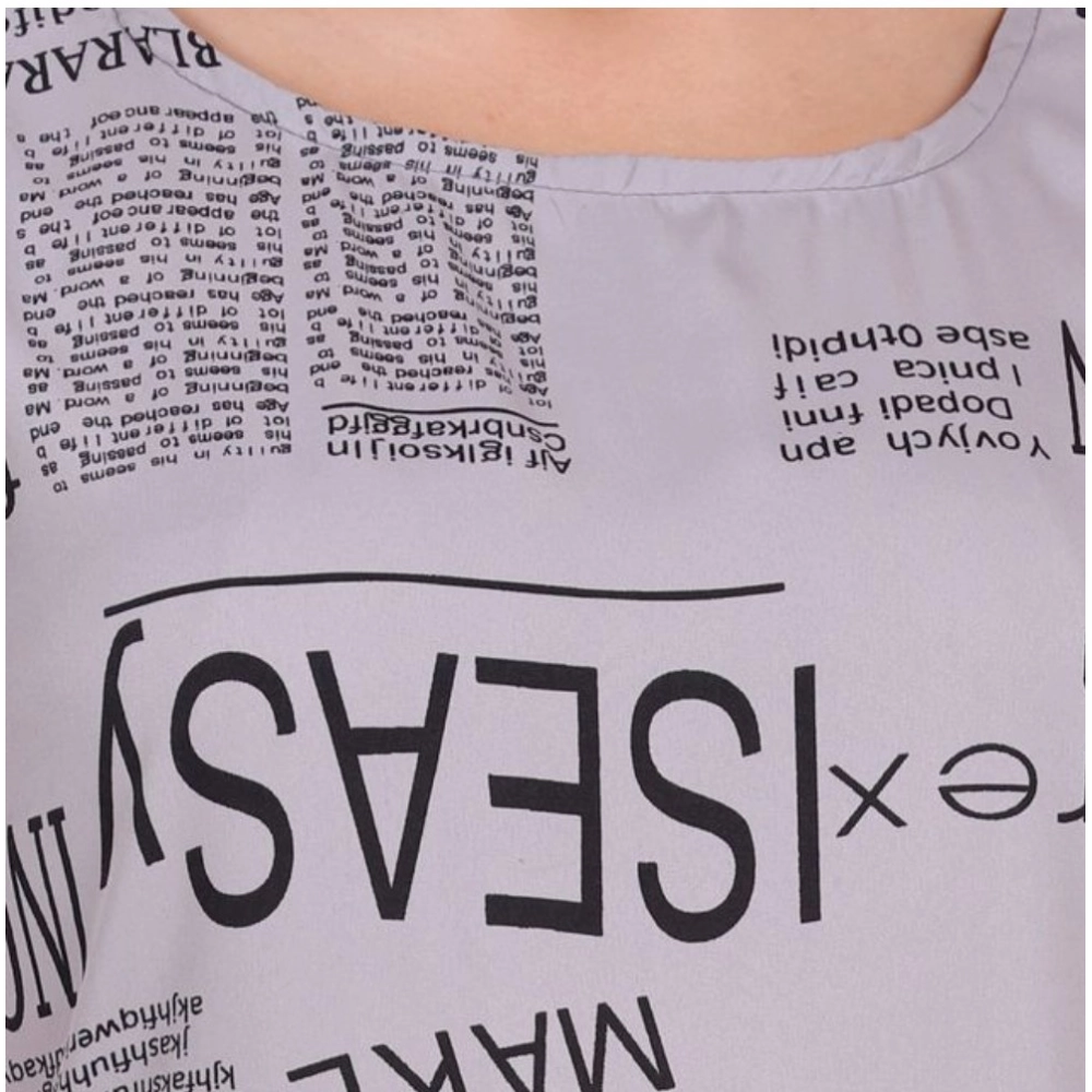 Women's Casual Crepe Sleeveless Slit Dress (Light Grey)