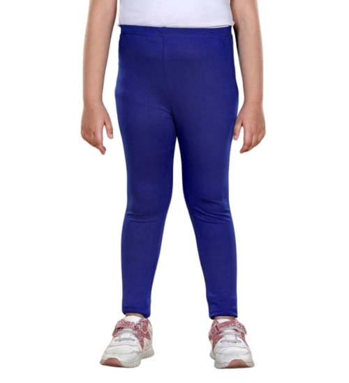 Girl's Cotton Lycra Solid Elasticated Leggings (Blue) Girl's Cotton Lycra Solid Elasticated Leggings (Blue)
