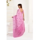 Women's Linen Cotton Printed Ready To Wear Saree With Unstitched Blouse 5.5 Mtr (Light_Pink)