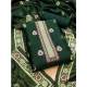 Women's Banarasi Silk Printed Unstitched Salwar Suit Material With Dupatta (Bottle Green, 3Mtrs)