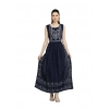 Women's Casual Rayon 3-4th Sleeves Kurti (Blue)