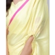 Women's Soft Crepe Silk Printed Ready To Wear Saree With Unstitched Blouse 5.5Mtr (Light Yellow)