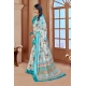 Women's Printed Cotton Linen Saree withPrinted  Saree With Unstitched Blouse (Blue, 5-6Mtrs)