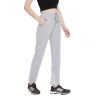 Women's Cotton Solid Elasticated Track Pants (Light Grey)