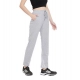Women's Cotton Solid Elasticated Track Pants (Light Grey)