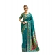Women's Silk Blend Woven Saree With Unstitched Blouse 5.5 Mtr (Teal)