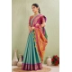 Women's Silk Blended Jaquard Woven Saree With Unstitched Blouse 5.5Mtr (Light Green)