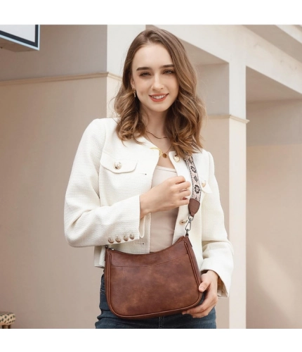 Women's PU Leather Zipper Sling Bag