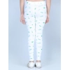 Girl's Cotton Lycra Printed Elasticated Leggings (White) Girl's Cotton Lycra Printed Elasticated Leggings (White)