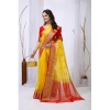Women's Organza jacquard Embellished Saree With Unstitched Blouse 5.5Mtr (Yellow) Women's Organza jacquard Embellished Saree With Unstitched Blouse 5.5Mtr (Yellow)