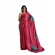Women's Satin Crepe Printed Saree With Unstitched Blouse 5.5Mtr (Red)