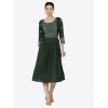 Women's Casual Rayon 3-4th Sleeves Kurti (Green)