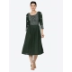 Women's Casual Rayon 3-4th Sleeves Kurti (Green)