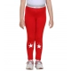Girl's Cotton Lycra Star Print Elasticated Leggings (Red)