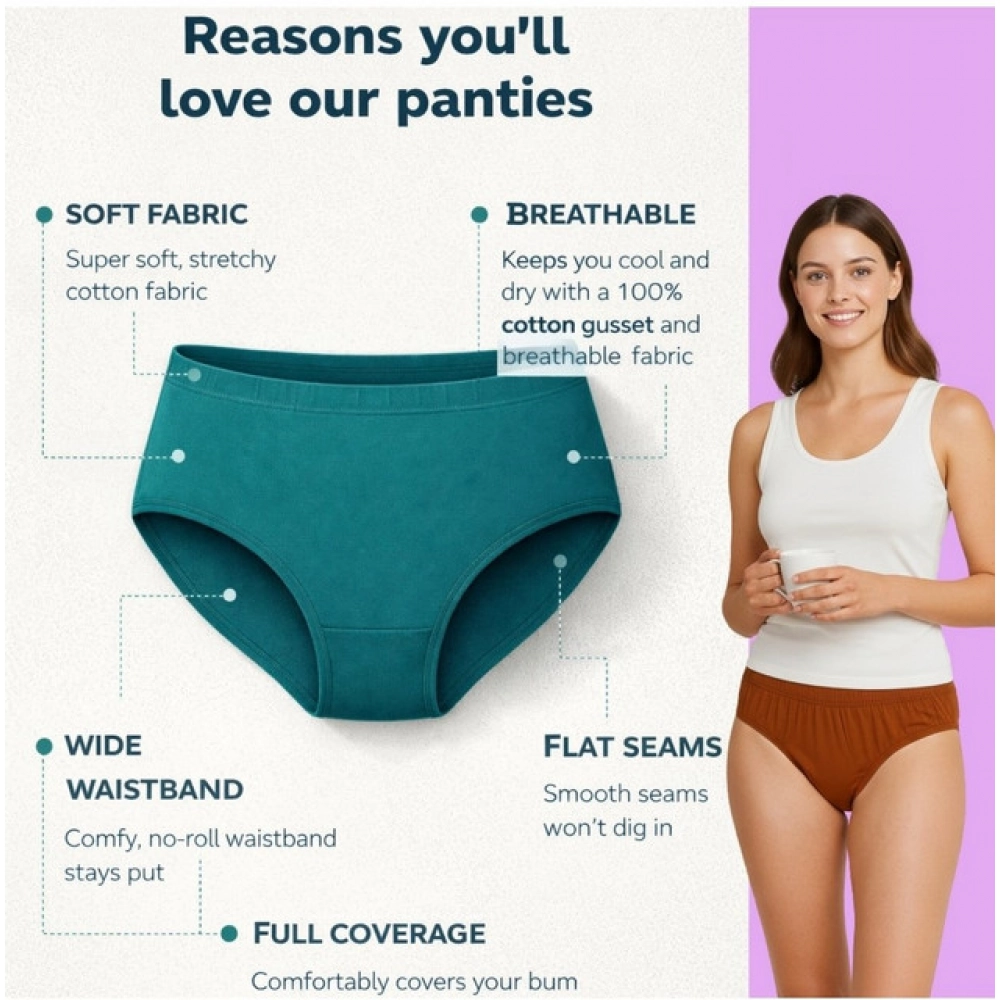 Pack of_6 Women's Cotton Solid Hipster Panty (Multicolor) Pack of_6 Women's Cotton Solid Hipster Panty (Multicolor)