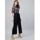 Women's Polyester Floral Short Sleeve Jumpsuit (Multicolor)
