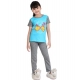 Girl's Cotton Hosiery Printed Night Suit Set (Blue-Grey) Girl's Cotton Hosiery Printed Night Suit Set (Blue-Grey)