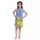 Girl's Denim Floral Sleeveless Dress (Blue-Yellow) Girl's Denim Floral Sleeveless Dress (Blue-Yellow)