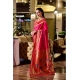 Women's Silk Blend Zari Woven Saree With Unstitched Blouse 5.5Mtr (Pink)