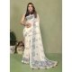 Women's Linen Cotton Printed Saree With Unstitched Blouse 5.5Mtr (Off White) Women's Linen Cotton Printed Saree With Unstitched Blouse 5.5Mtr (Off White)