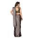 Women's Satin Printed Saree With Unstitched Blouse 5.5Mtr (Grey)