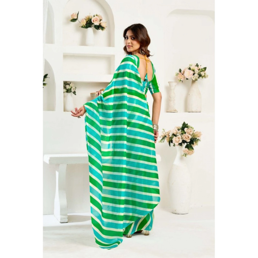 Women's Linen Cotton Printed Ready To Wear Saree With Unstitched Blouse 5.5 Mtr (Green) Women's Linen Cotton Printed Ready To Wear Saree With Unstitched Blouse 5.5 Mtr (Green)