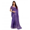 Women's Faux Linen Geometric Print Ready to wear Saree With Unstitched Blouse 5.5Mtr (Purple) Women's Faux Linen Geometric Print Ready to wear Saree With Unstitched Blouse 5.5Mtr (Purple)
