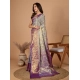Women's Jacquard Saree With Unstitched Blouse 5.5Mtr (Multicolor)