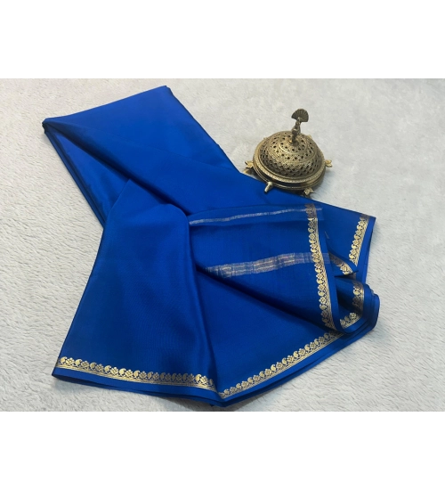 Women's Crepe Chit Pallu Solid Saree With Unstitched Blouse 5.5Mtr (Blue) Women's Crepe Chit Pallu Solid Saree With Unstitched Blouse 5.5Mtr (Blue)