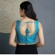 Women's Silk Blend Embroidered V-Neck Non Padded Blouse (Sky 38 Ready (Alterable up to 42)