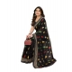 Women's Georgette Printed Saree With Unstitched Blouse 5.5Mtr (Black)