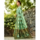 Women's Silk Blend Woven Zari Work Saree With Unstitched Blouse 5.5Mtr (Mint Green)