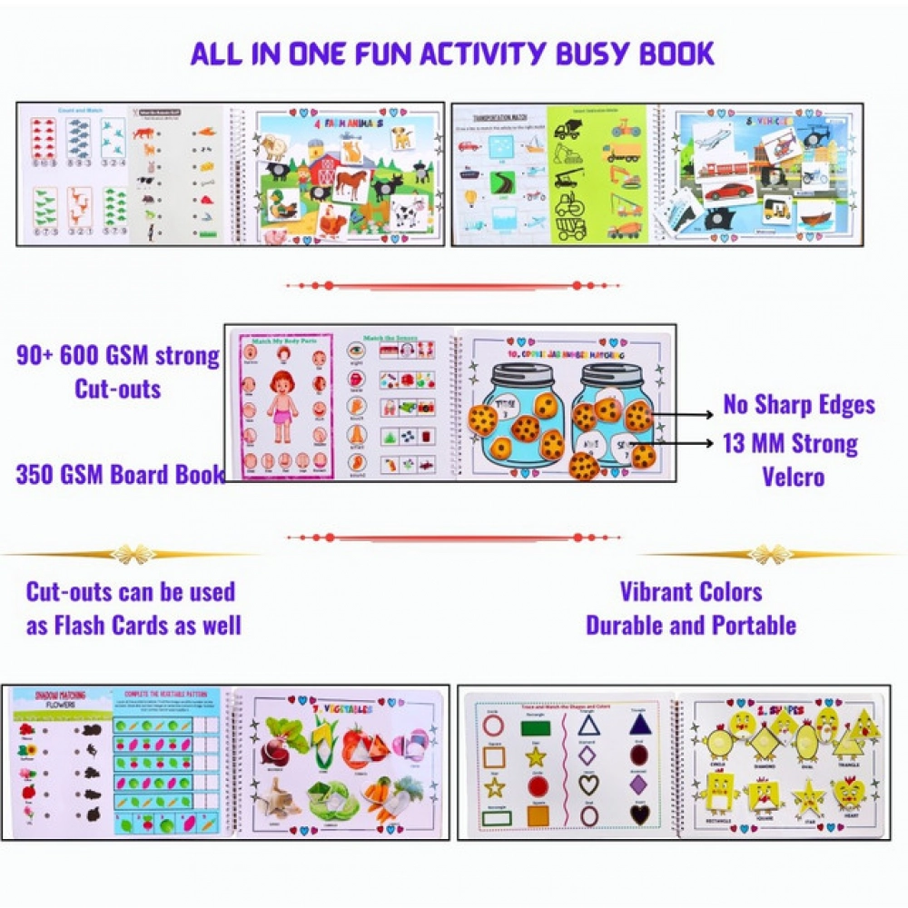 My First Busy Book – Fun And Educational Activity Kit for Kids (2-4 Years, Multicolor)