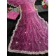 Women's Digital Printed  Georgette Saree With Unstitched Blouse (Purple, 5-6 Mtrs)