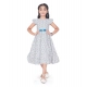 Girl's Twill Printed Short Sleeve Round Neck Dress (Grey) Girl's Twill Printed Short Sleeve Round Neck Dress (Grey)