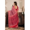 Women's Faux Linen Geometric Print Ready to wear Saree With Unstitched Blouse 5.5Mtr (Red) Women's Faux Linen Geometric Print Ready to wear Saree With Unstitched Blouse 5.5Mtr (Red)