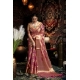 Women's Organza Woven Saree With Unstitched Blouse 5.5Mtr (Purple)