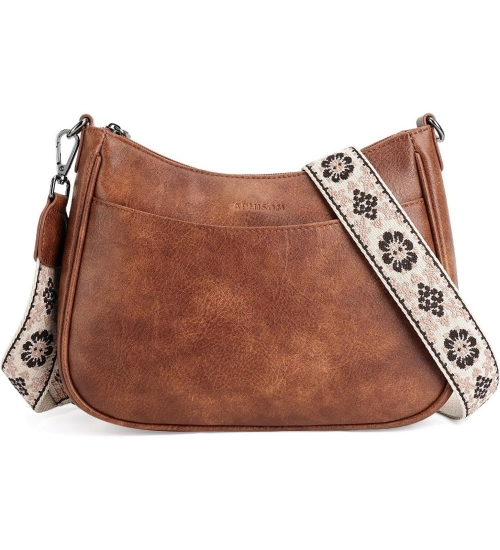 Women's PU Leather Zipper Sling Bag