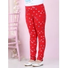Girl's Cotton Lycra Embellished Elasticated Leggings (Red) Girl's Cotton Lycra Embellished Elasticated Leggings (Red)