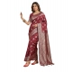 Women's Silk Blend Printed Saree With Unstitched Blouse 5.5Mtr (Maroon) Women's Silk Blend Printed Saree With Unstitched Blouse 5.5Mtr (Maroon)
